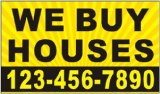 3ftx5ft Custom Printed We BUY Houses Banner Sign with Your Phone Number By BannerBuzz